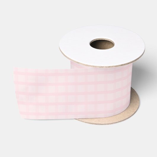 Roze en lavendelblush gingham-patroon satijnen lint (Spoel)