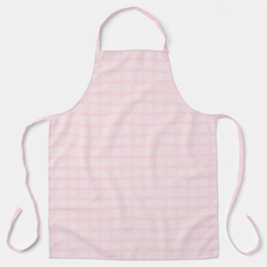 Roze en lavendelblush gingham-patroon schort (Voorkant)