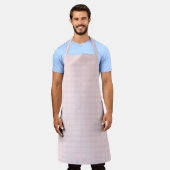 Roze en lavendelblush gingham-patroon schort (Gedragen)