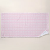 Roze en lavendelblush gingham-patroon strandlaken (Voorkant)