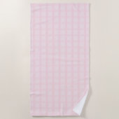 Roze en lavendelblush gingham-patroon strandlaken (Voorkant)