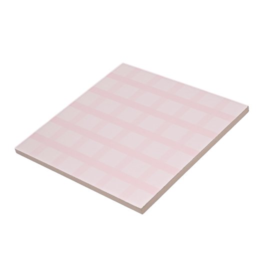 Roze en lavendelblush gingham-patroon tegeltje (Zijkant)