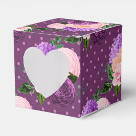 Roze en lavendelpaarse bloem bedankdoosjes
