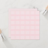 Roze en lavendelroze gingham patroon kaart (Voorkant / Achterkant in situ)