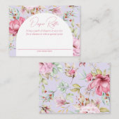 Roze en lavender Floral Diaper Raffle Informatiekaartje (Voorkant / Achterkant)