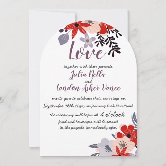  roze en lavender kaart (Voorkant)