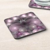 Roze en lavender lichten bier onderzetter (Linkerzijde)