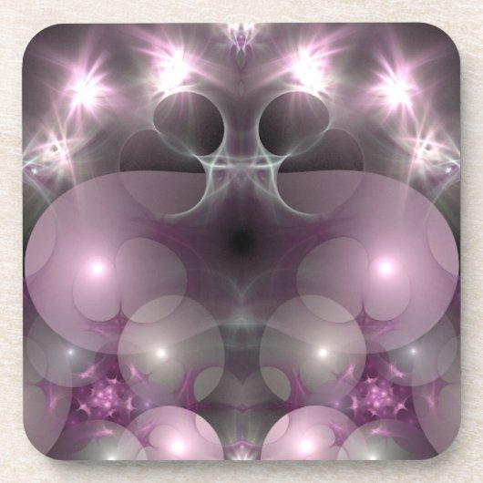 Roze en lavender lichten bier onderzetter (Voorkant)