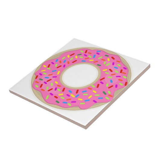 Roze en lekkere donut tegeltje (Zijkant)