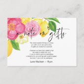 Roze en Lemon Wishing Well Wedding Invite Card Informatiekaartje (Voorkant)