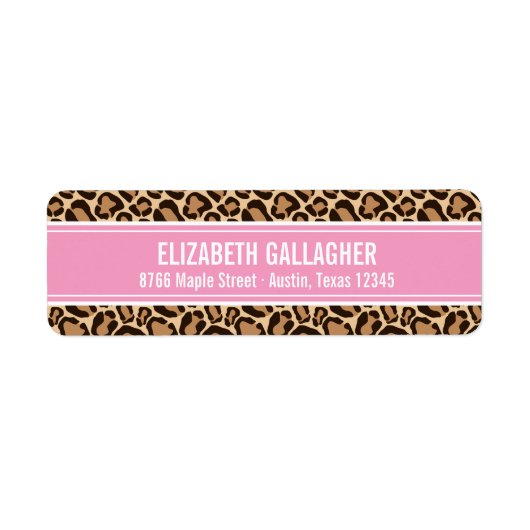 Roze en Leopard Print Etiket (Voorkant)