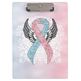 Roze en Licht Blauw Awareness Lint met Wings Klembord