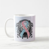 Roze en Licht Blauw Awareness Lint met Wings Koffiemok (Links)
