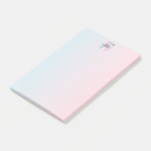 Roze en lichtblauw bewustzijn lint Butterfly Post-it® Notes (Schuin)