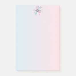 Roze en lichtblauw bewustzijn lint Butterfly Post-it® Notes