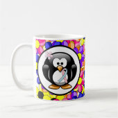 Roze en lichtblauw bewustzijn Ribbon Penguin Koffiemok (Links)