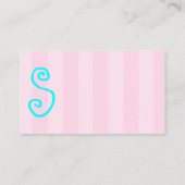 Roze en lichte Aqua-behuizingskaart Informatiekaartje (Achterkant)