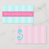 Roze en lichte Aqua-behuizingskaart Informatiekaartje (Voorkant / Achterkant)