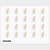 Roze en lichtgroene draak ronde sticker (Vel)