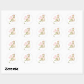 Roze en lichtgroene draak ronde sticker (Vel)