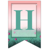 Roze en lichtgroene feestdag vlaggetjes (Tweede vlag)