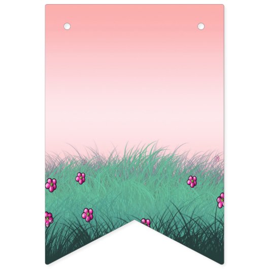 Roze en lichtgroene feestdag vlaggetjes (Eerste vlag)