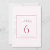 Roze en Lichtroze Bat Mitzvah Tafel Nummers Kaart (Voorkant)