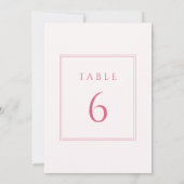 Roze en Lichtroze Bat Mitzvah Tafel Nummers Kaart (Achterkant)