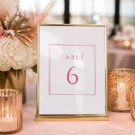 Roze en Lichtroze Bat Mitzvah Tafel Nummers Kaart