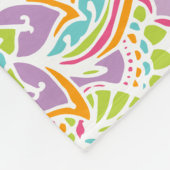 Roze en Lila Boho Paisley Monogrammed Fleece Deken (Hoek)