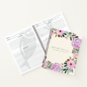 Roze en Lila Floral Wreath Personalized Recipe Notitieboek (Binnen)