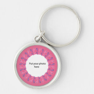 Roze en Lila Teddy Bars Voeg je fotosjabloon toe Sleutelhanger