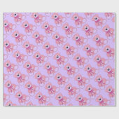 Roze en Lila Teddy Bear Pattern Wrapping Paper Cadeaupapier (Vlak)