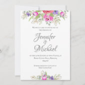 , roze en lila tulp van de waterverf kaart (Voorkant)