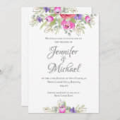 , roze en lila tulp van de waterverf kaart (Voorkant / Achterkant)