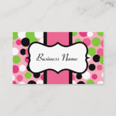Roze en Limoen Bouncing Stippen Visitekaartjes (Voorkant)