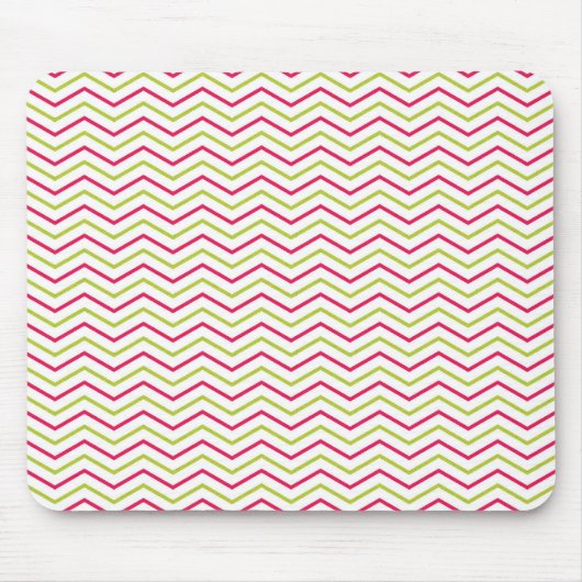 Roze en Limoen Chevron Muismat (Voorkant)