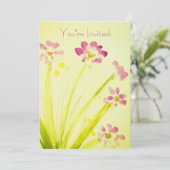 Roze en Limoen Floral Kaart (Staand voorkant)