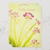 Roze en Limoen Floral Kaart (Voorkant / Achterkant)