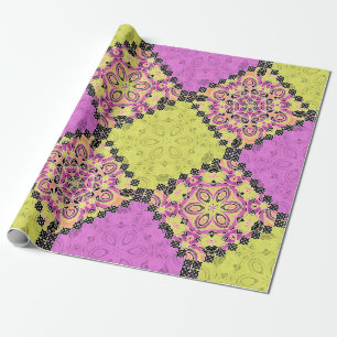 Roze en limoen, luciferwerk cadeaupapier