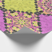 Roze en limoen, luciferwerk cadeaupapier (Hoek)