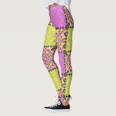 Roze en limoen, luciferwerk leggings (Links)