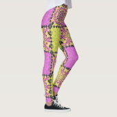 Roze en limoen, luciferwerk leggings (Rechts)