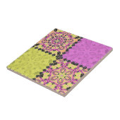 Roze en limoen, luciferwerk tegeltje (Zijkant)