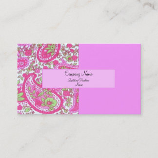 Roze en Limoen Paisley Visitekaartjes