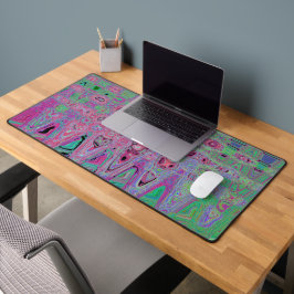 Roze en limoengroene groovy abstracte atomaire gol bureaumat