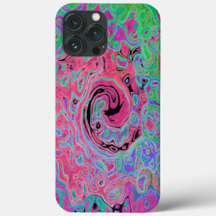 Roze en limoengroene groovy abstracte retro draaik Case-Mate iPhone case