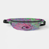 Roze en limoengroene groovy abstracte retro wervel heuptasje (Voorkant)