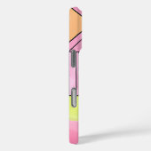 Roze en limoengroene patchwork abstract Case-Mate iPhone case (Achterkant / Rechts)