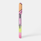 Roze en limoengroene patchwork abstract iPhone hoesje (Rechterkant)